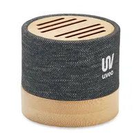 Boxă wireless RPET bambus personalizată, vedere zona de personalizare
