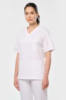 unisex Designed To Work Short Sleeve Cotton Tunic personalizat, pe model