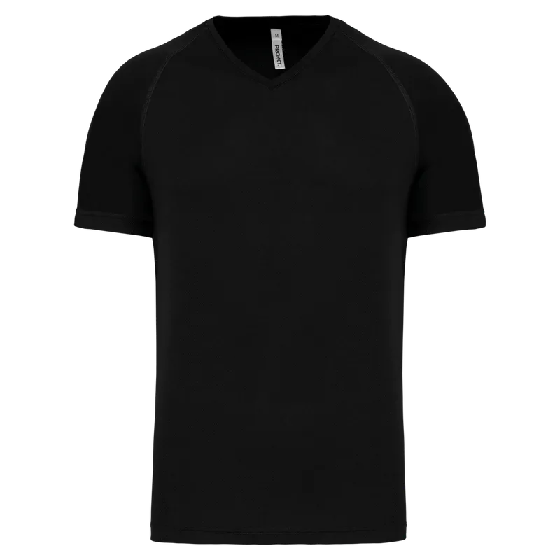 Tricou bărbați Proact V-neck Short-sleeved Sports personalizat, negru