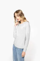 Tricou cu mânecă lungă damă Kariban Crew Neck personalizat, pe model