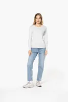 Tricou cu mânecă lungă damă Kariban Crew Neck personalizat, pe model