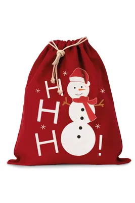 Geantă Kimood Cotton With Snowman Design And Drawcord Closure