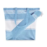 Geantă plajă+prosop 50X14X38cm personalizată, turcoaz