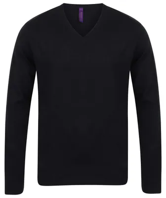 Bluză bărbați Henbury 12GG V-neck Jumper