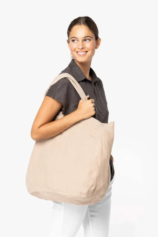 Sacoșă Native Spirit Eco-friendly Linen Shopping personalizată, pe model