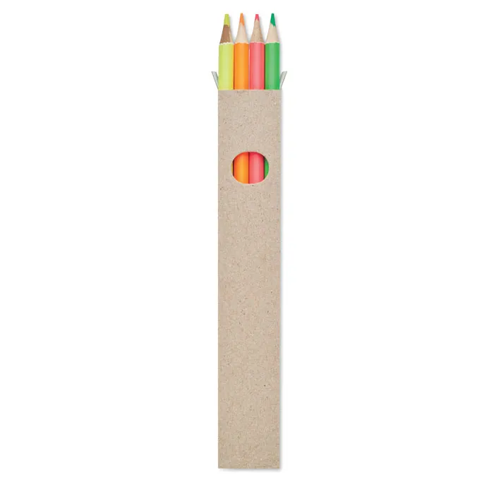 4 creioane tip marker în cutie personalizat, multicolor