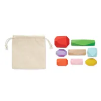 8 piese lemn stivuite,în pouch personalizat, vedere spate