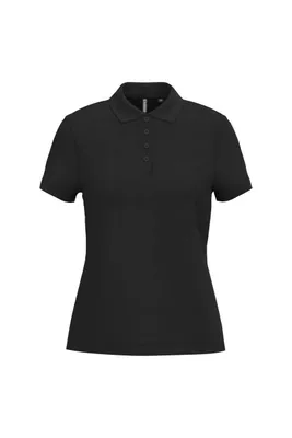 Tricou polo damă Kariban Short-sleeved Piqué personalizat, negru
