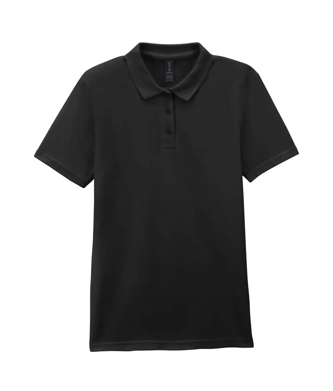Tricou polo damă Gildan Softstyle™ Double Piqué personalizat, negru