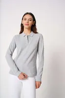 Tricou polo damă iDeal Basic Pique Long-sleeves personalizat, pe model