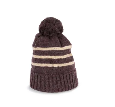 Căciulă K-UP Knitted Striped Beanie IN Recycled Yarn personalizată