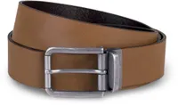 K-UP Raw Edge Leather Belt 35MM personalizat, maro