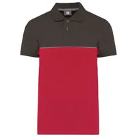 Tricou polo unisex Designed To Work Eco-friendly Two-tone Short Sleeve personalizat, roșu