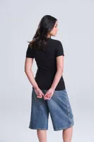 Tricou damă Just Ts Tri-blend T personalizat, pe model