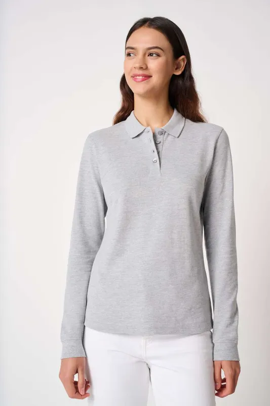 Tricou polo damă iDeal Basic Pique Long-sleeves