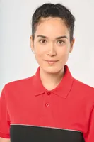 Tricou polo unisex Designed To Work Eco-friendly Two-tone Short Sleeve personalizat, pe model
