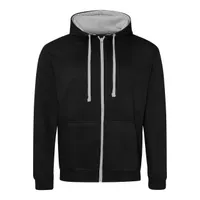 Bluză unisex Just Hoods Varsity Zoodie personalizată, negru