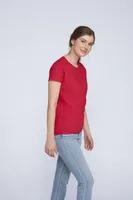 Tricou damă Gildan Premium Cotton® personalizat, pe model
