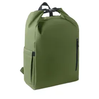 Rucsac laptop 15'' rolltop personalizat, verde militar