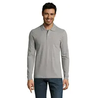 PERFECT MEN LSL POLO 180g personalizat, gri melange 2