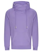 Hanorac unisex Just Hoods Cross Neck personalizat, violet