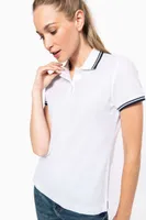 Tricou polo damă Kariban Ladie S Short-sleeved Poloshirt With Contrasting Piping personalizat, pe model