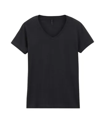 Tricou damă Gildan Softstyle™ V-neck personalizat, negru