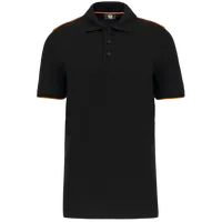 Tricou polo bărbați Designed To Work Short-sleeved Contrasting Daytoday personalizat, negru