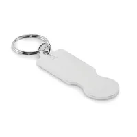 Breloc cu jeton pentru cărucior personalizat, argintiu