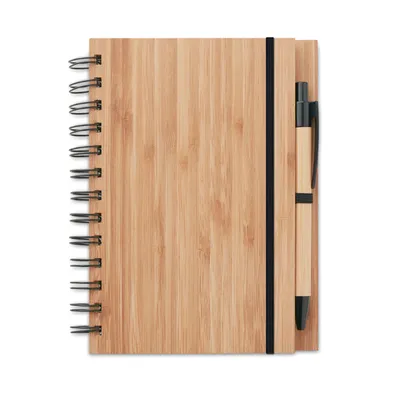 Carnet din bambus cu pix personalizat