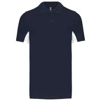 Tricou polo bărbați Kariban Flag Short-sleeved Two-tone personalizat, albastru