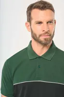 Tricou polo unisex Designed To Work Eco-friendly Two-tone Short Sleeve personalizat, pe model