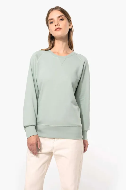 Bluză damă Kariban Organic Cotton Crew Neck Raglan Sleeve