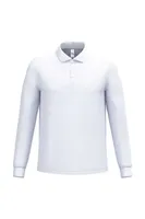 Tricou polo bărbați iDeal Basic Pique Long-sleeves personalizat, alb