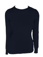 Bluză damă Legend Classics Crew Neck Fine Gauge Cotton Pullover personalizată, albastru