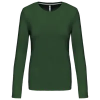 Tricou cu mânecă lungă damă Kariban Crew Neck personalizat, verde