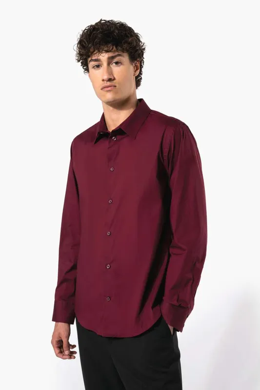 Cămașă bărbați Kariban Cotton/elastane personalizată, pe model