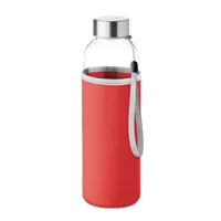 Sticlă de sticlă în husă 500ml personalizată, roșu