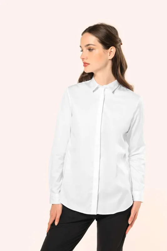 Cămașă damă Kariban Premium Twill personalizată, pe model