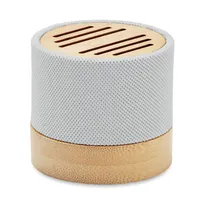 Boxă wireless RPET bambus personalizată, alb
