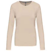 Tricou cu mânecă lungă damă Kariban Crew Neck personalizat, natural