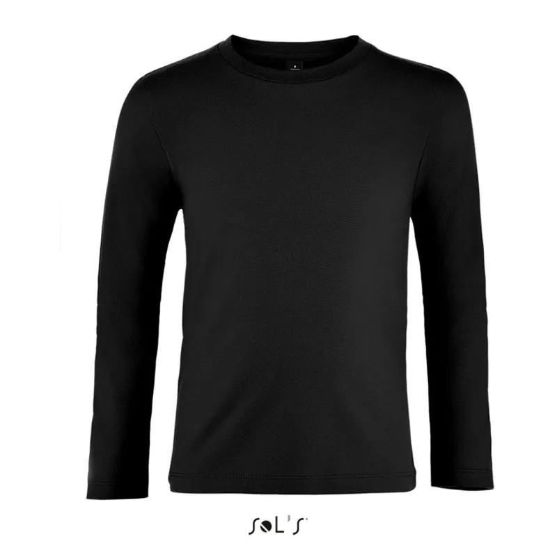 Tricou cu mânecă lungă copii SOL'S Imperial Lsl personalizat, negru