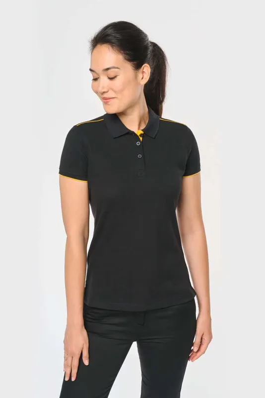 Tricou polo damă Designed To Work Short-sleeved Contrasting Daytoday