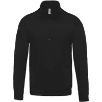 Bluză bărbați Kariban Zip Neck personalizată, negru
