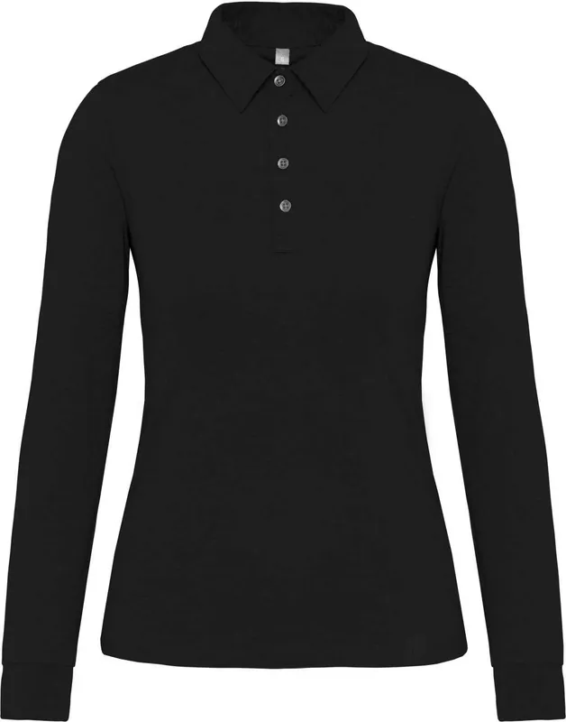 Tricou polo damă Kariban Jersey personalizat, negru