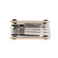 Multitool de buzunar din bambus personalizat, vedere lateral