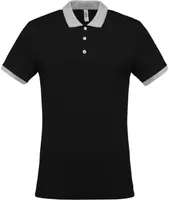 Tricou polo bărbați Kariban Two-tone Piqué personalizat, negru