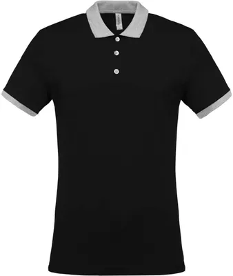 Tricou polo bărbați Kariban Two-tone Piqué personalizat, negru