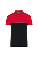 Tricou polo unisex Designed To Work Eco-friendly Two-tone Short Sleeve personalizat, negru