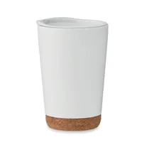 Pahar tumbler cu perete dublu 300 personalizat, alb